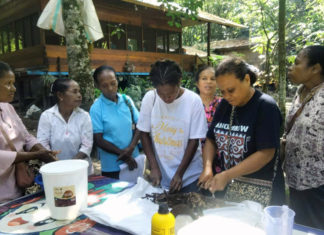 Mama-Mama Papua di Sentani Dilatih Membuat Pupuk Organik Cair Sentuhan EM4